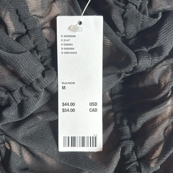 NWT Out from Under fully lined sheer / mesh ruched V neck bodysuit - Picture 11 of 16